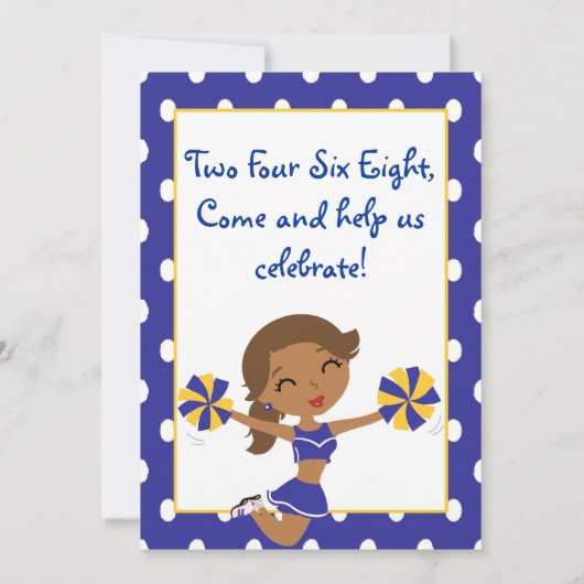 アフリカ系アメリカ人海軍金ゴールドのチアリーダーの招待状 招待状 (裏面)