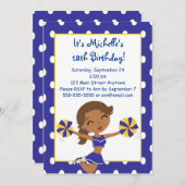 アフリカ系アメリカ人海軍金ゴールドのチアリーダーの招待状 招待状 (正面/裏面)