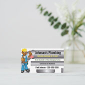 アフリカ系アメリカ人漫画の配管工名刺 名刺 (スタンド正面)