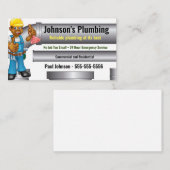 アフリカ系アメリカ人漫画の配管工名刺 名刺 (正面/裏面)