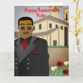 アフリカ系アメリカ人牧師の教会記念日カード カード (黄色い花)