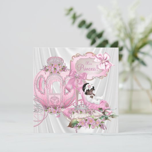 アフリカ系アメリカ人王室のプリンセスベビーシャワー 招待状 (スタンド正面)