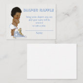 アフリカ系アメリカ人男の赤ちゃんおむつラッフルチケット エンクロージャーカード (正面/裏面)