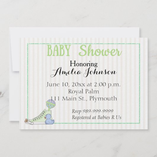 アフリカ系アメリカ人男の赤ちゃんシャワー招待状 招待状 (裏面)