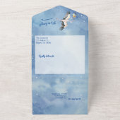 アフリカ系アメリカ人男の赤ちゃんストークインナイトスカイ オールインワン招待状 (外側)