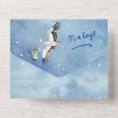 アフリカ系アメリカ人男の赤ちゃんストークインナイトスカイ オールインワン招待状 (裏面)