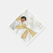 アフリカ系アメリカ人男の赤ちゃんバプテスマ《キリスト教》洗礼式や命名式 スタンダードカクテルナプキン (角)