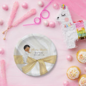 アフリカ系アメリカ人男の赤ちゃんバプテスマ《キリスト教》洗礼式や命名式 ペーパープレート (パーティー)