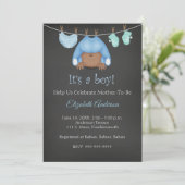 アフリカ系アメリカ人男の赤ちゃんベビーシャワー招待状 招待状 (スタンド正面)