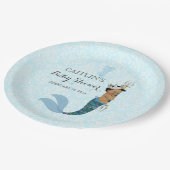 アフリカ系アメリカ人男の赤ちゃんマーマンプリンスクラウン ペーパープレート (アングル)