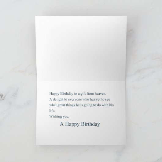 アフリカ系アメリカ人男の赤ちゃん1歳の誕生日 カード (内部)