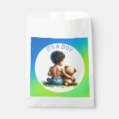 アフリカ系アメリカ人男の赤ちゃん（テディ・ベビーシャワー付） フェイバーバッグ (正面)