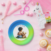 アフリカ系アメリカ人男の赤ちゃん(テディ・ベビーシャワー付) ペーパープレート (パーティー)