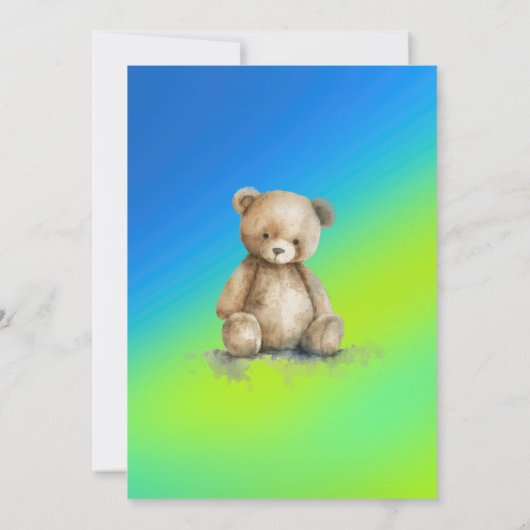 アフリカ系アメリカ人男の赤ちゃん（テディ・ベビーシャワー付） 招待状 (裏面)