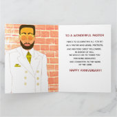 アフリカ系アメリカ人男性の牧師の記念日 カード (内部)