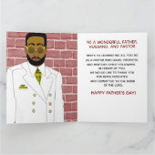 アフリカ系アメリカ人男性スーツ牧師の父の日 カード (内部)