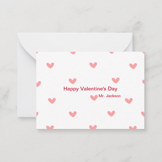 アフリカ系アメリカ人男性教師のバレンタインカード ノートカード (裏面)