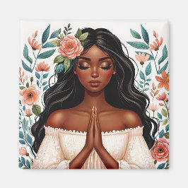 アフリカ系アメリカ人祈フローラ芸術 マグネット