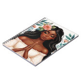 アフリカ系アメリカ人祈女性フローラ ノートブック (左側)