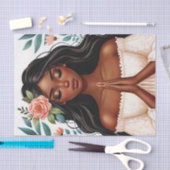 アフリカ系アメリカ人祈女性フローラ 薄葉紙 (クラフト)