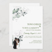 アフリカ系アメリカ人結婚式招待状|フローラ  招待状 (正面/裏面)