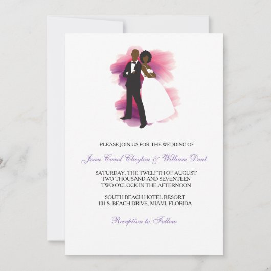 アフリカ系アメリカ人結婚式招待状 招待状 (正面)