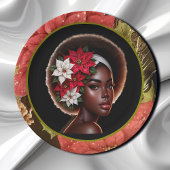 アフリカ系アメリカ人美しいとPoinsettias ペーパープレート