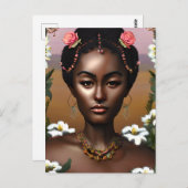 アフリカ系アメリカ人美しいAIアート ポストカード (正面/裏面)