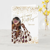 アフリカ系アメリカ人誕生日カード カード (黄色い花)