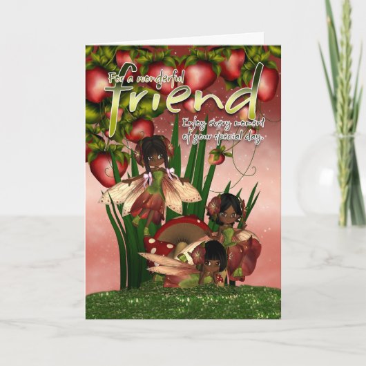 アフリカ系アメリカ人誕生日カード – 友人 – ムーニー カード (正面)