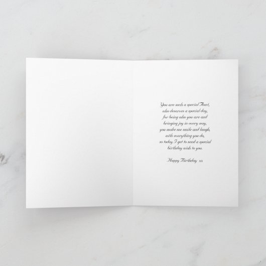 アフリカ系アメリカ人誕生日カード – 叔母 – Moonies Cu カード (内部)