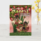 アフリカ系アメリカ人誕生日カード – 叔母 – Moonies Cu カード (黄色い花)
