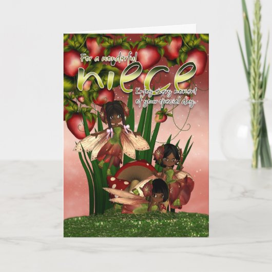 アフリカ系アメリカ人誕生日カード – 姪 – ムーニーC カード (正面)