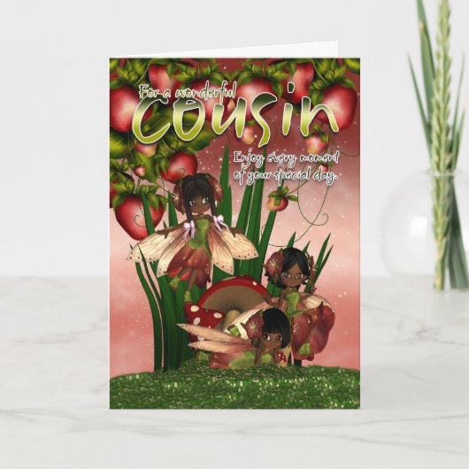 アフリカ系アメリカ人誕生日カード – 従兄弟 – ムーニー カード (正面)