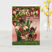 アフリカ系アメリカ人誕生日カード – 従兄弟 – ムーニー カード (黄色い花)