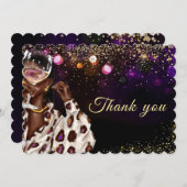 アフリカ系アメリカ人誕生日 サンキューカード (正面/裏面)