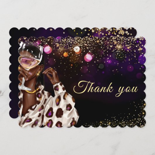 アフリカ系アメリカ人誕生日 サンキューカード (正面/裏面)