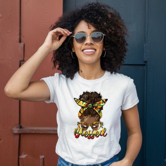 アフリカ系アメリカ人賛美女- Boho Tシャツ