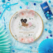 アフリカ系アメリカ人赤面フローラガールベビーシャワー ペーパープレート (パーティー)