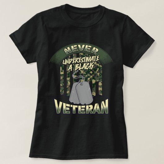 アフリカ系アメリカ人退役軍人ブラック軍隊獣医アメリカ Tシャツ (デザイン正面)
