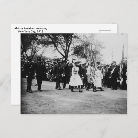 アフリカ系アメリカ人退役軍人、ニューヨーク、1912年 ポストカード (正面/裏面)