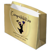 アフリカ系アメリカ人金ゴールド卒業 ラージペーパーバッグ (裏面アングル)