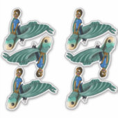 アフリカ系アメリカ人飛んでいる少年 シール (正面)