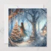 アフリカ系アメリカ人飾妖精のクリスマスツリー シーズンカード (正面)