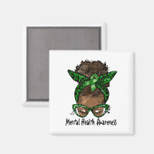 アフリカ系アメリカ人黒人の女性のメンタルヘルスが待ち受ける マグネット (正面/裏面)