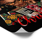 アフリカ系アメリカ人黒人女性メリークリスマスパジャム ポスター (角)