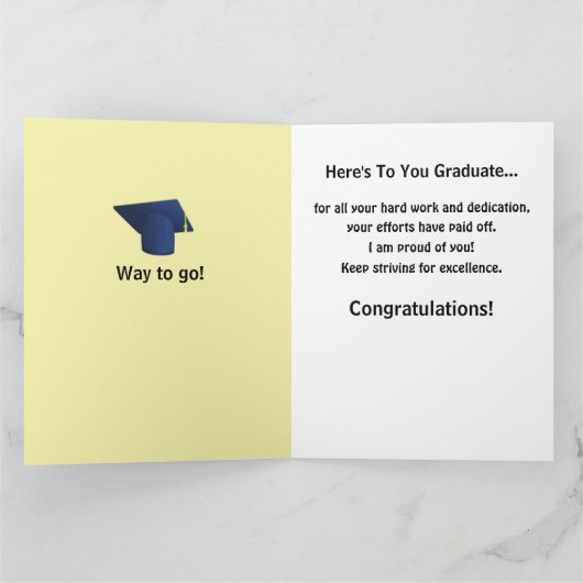 アフリカ系アメリカ人黒人男性の大学院黄色研究科C カード (内部)