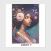 アフリカ系アメリカ人黒女神クイーンファンタジーアート シール (シート)