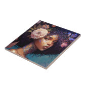 アフリカ系アメリカ人黒女神クイーンファンタジーアート タイル (側面)