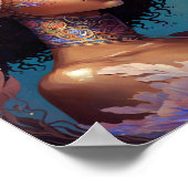 アフリカ系アメリカ人黒女神クイーンファンタジーアート ポスター (角)